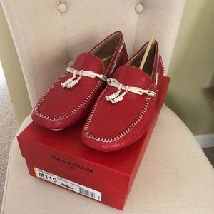 NIB Donald J Pliner Red Driving Loafers, Size 11